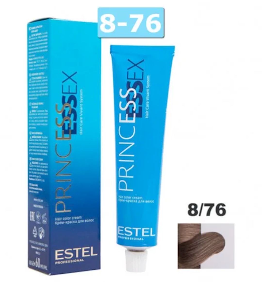 Saçlar üçün krem-boya Estel Professional Princess Essex 8/76 Dumanlı Topaz Açıq xurmayı qəhvəyi-bənövşəyi 60 ml — Mallar, Bakı