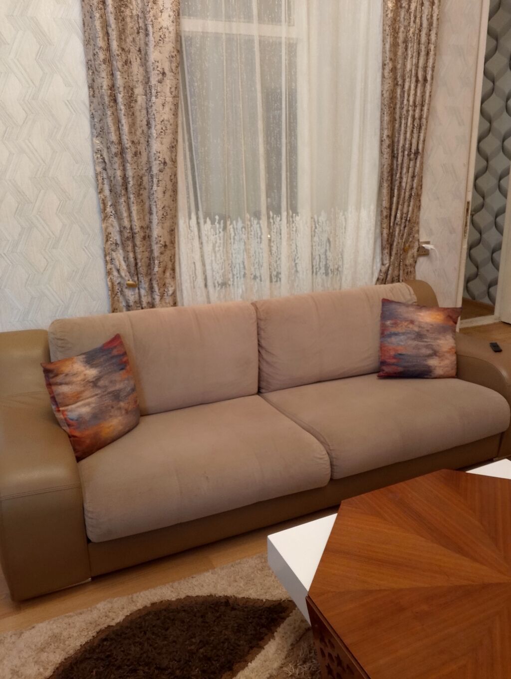 İşlənmiş, Divan, 2 kreslo, Bazasız, Açılan — Yumşaq mobilya dəstləri, Bakı (2)