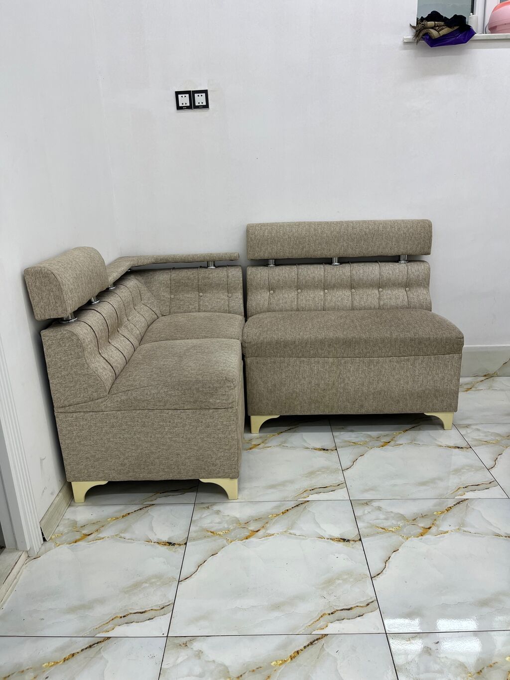 Künc divan dəsti - Modern L formalı dizayn: iki hissədən ibarət künc — Yumşaq mobilya dəstləri, Bakı