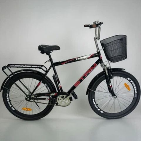 Velo Stream JU191 Şəhər Velosipedi 26" Qırmızı (Səbətli və Baqajlı — Bakı