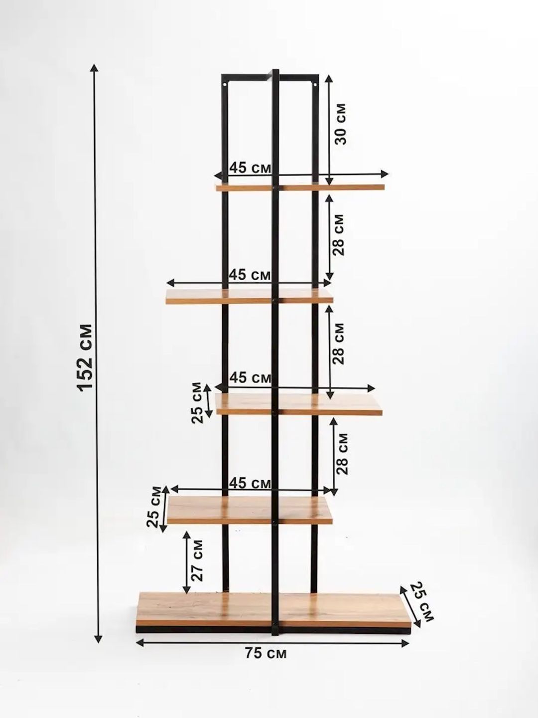 Stellaj 25x75x152 sm, Ldsp, qəhvəyi — Mallar, Bakı (2)