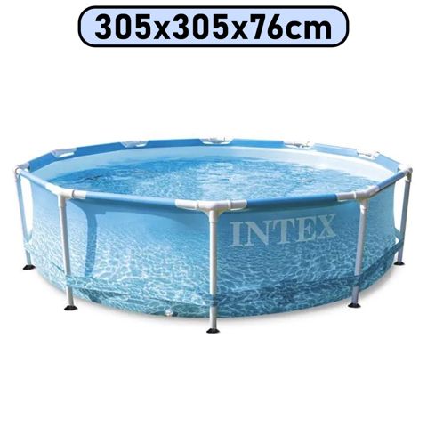 Hovuz Intex 4485TX28206, karkas, dairəvi, göy, 305x305x76 sm, həcm 4485 l — Bakı
