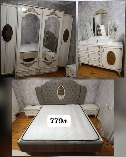 *779₼ Yataq mebeli Satılır*‼ Əla vəziyyətdə Turkiyə — Уктоочу бөлмө эмерек топтомдору