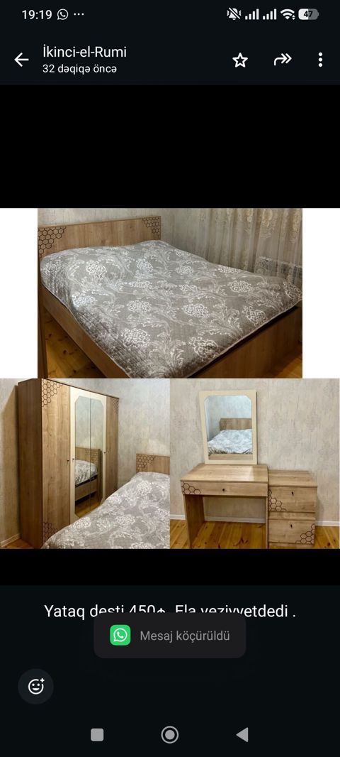 Yataq desti 450₼ .Ela veziyyetdedi Nesimi metr &Rumi — 450 ₼ · Bakı · Yataq otağı mobilya dəstləri Yataq desti 450₼ .Ela veziyyetdedi Nesimi metr &Rumi — Bakı