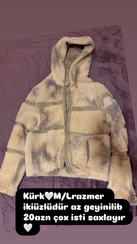 Kürk jaket - Ölçü: M/L - İkiüzlü model - Kapüşonlu, fermuarlı — 20 ₼ · Bakı · Jaketlər Kürk jaket - Ölçü: M/L - İkiüzlü model - Kapüşonlu, fermuarlı — Bakı