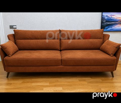 Tünd qəhvəyi üç nəfərlik divan saloglu mebel — Bakı