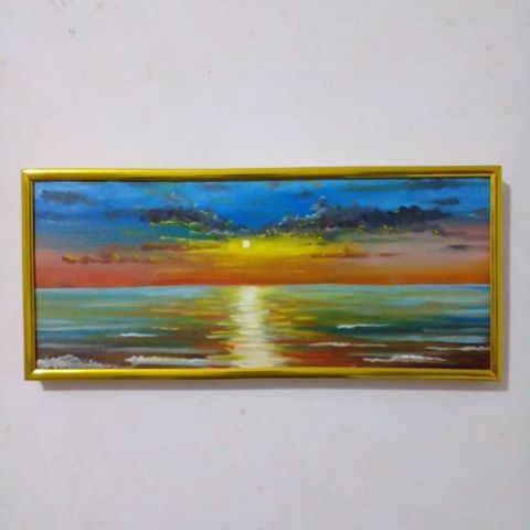 Rəsm lövhələri – orijinal əl işləri, qızılı çərçivə ilə 17x34 sm — Saray