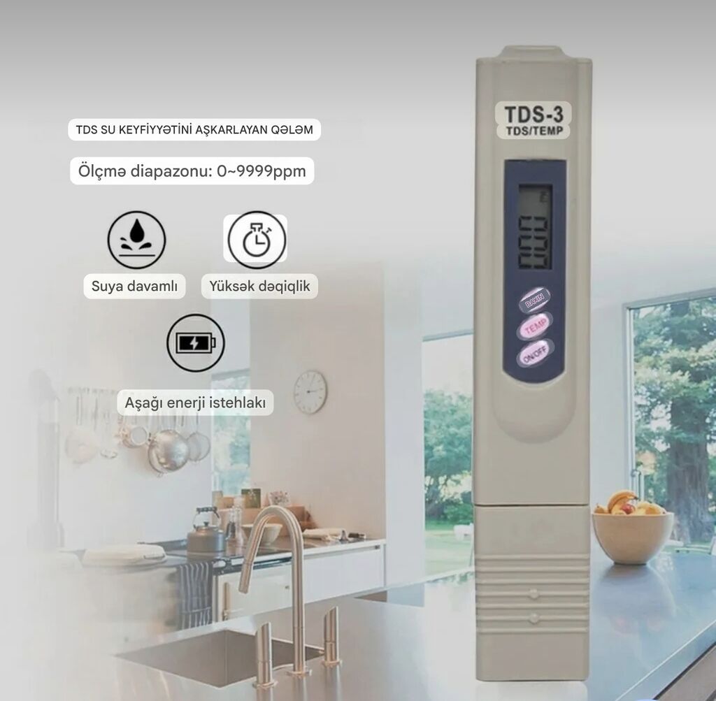 TDS-3 Suyun Keyfiyyət Detektoru Qələmi - Tətbiq: İçməli su — Ölçü alətləri, Bakı (3)