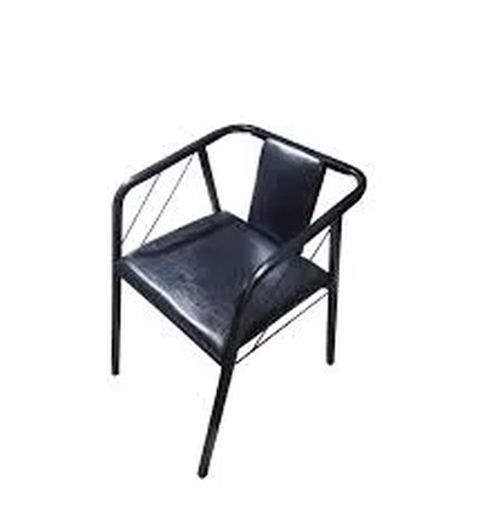 Paslanmaz Polad Dəri Stul EFM-0181 – Qara (90x40x45 sm) Lüks dizayna — Bakı
