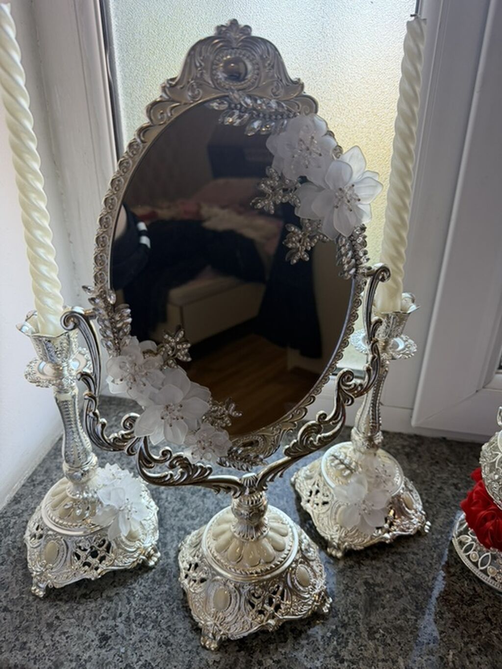 Güzgü Masaüstü, Oval, Dekorativ, Şamdanla — Aynalar, Digah (2)