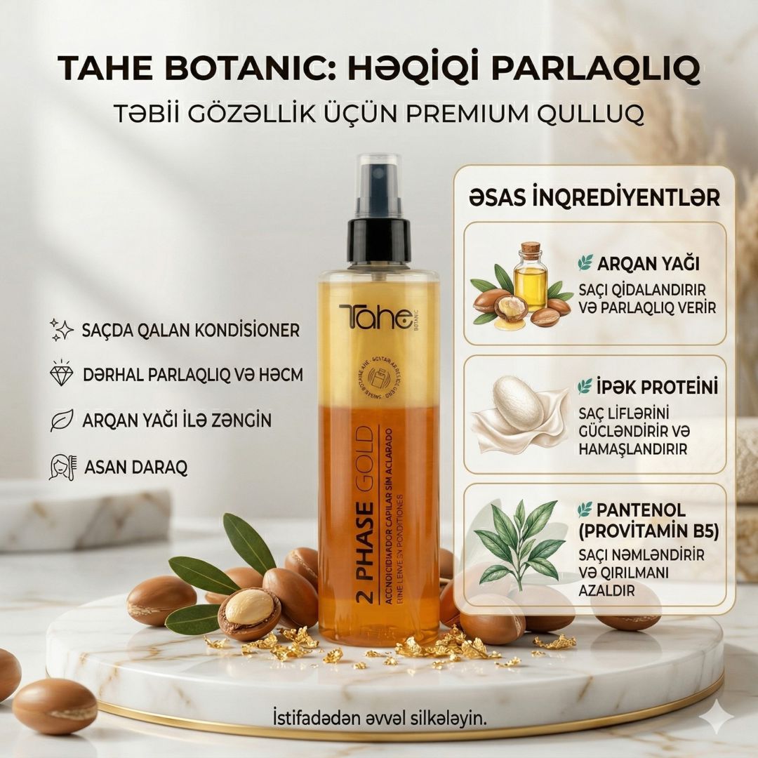 Saçlar üçün kondisioner-sprey Tahe Botanic Gold, 300 ml — Mallar, Bakı (2)