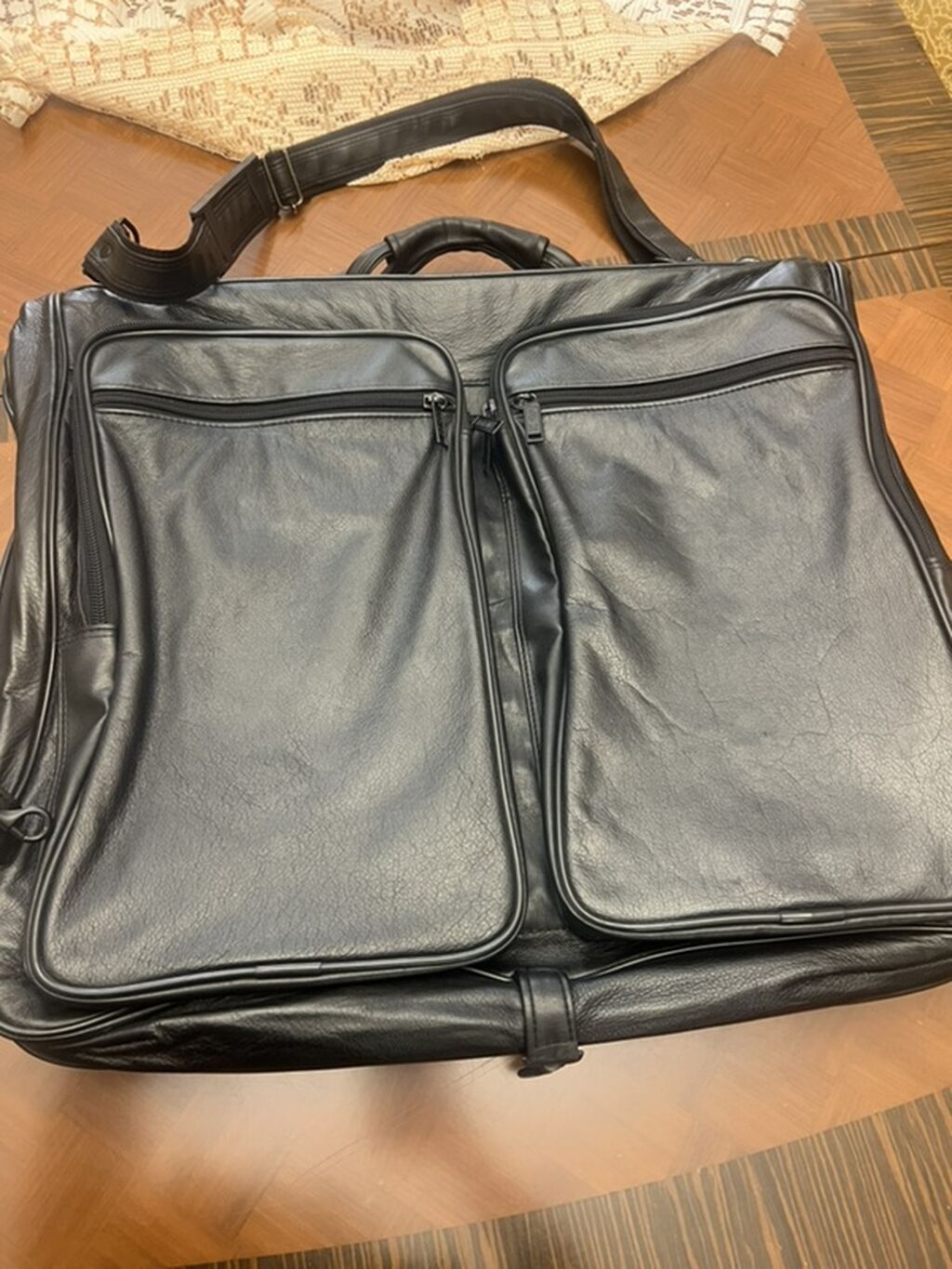 Təmiz Dəri geyim üçün asma-səyahət çantası (garment bag) - Material — Çantalar, çamadanlar, cüzdanlar, Bakı (4)