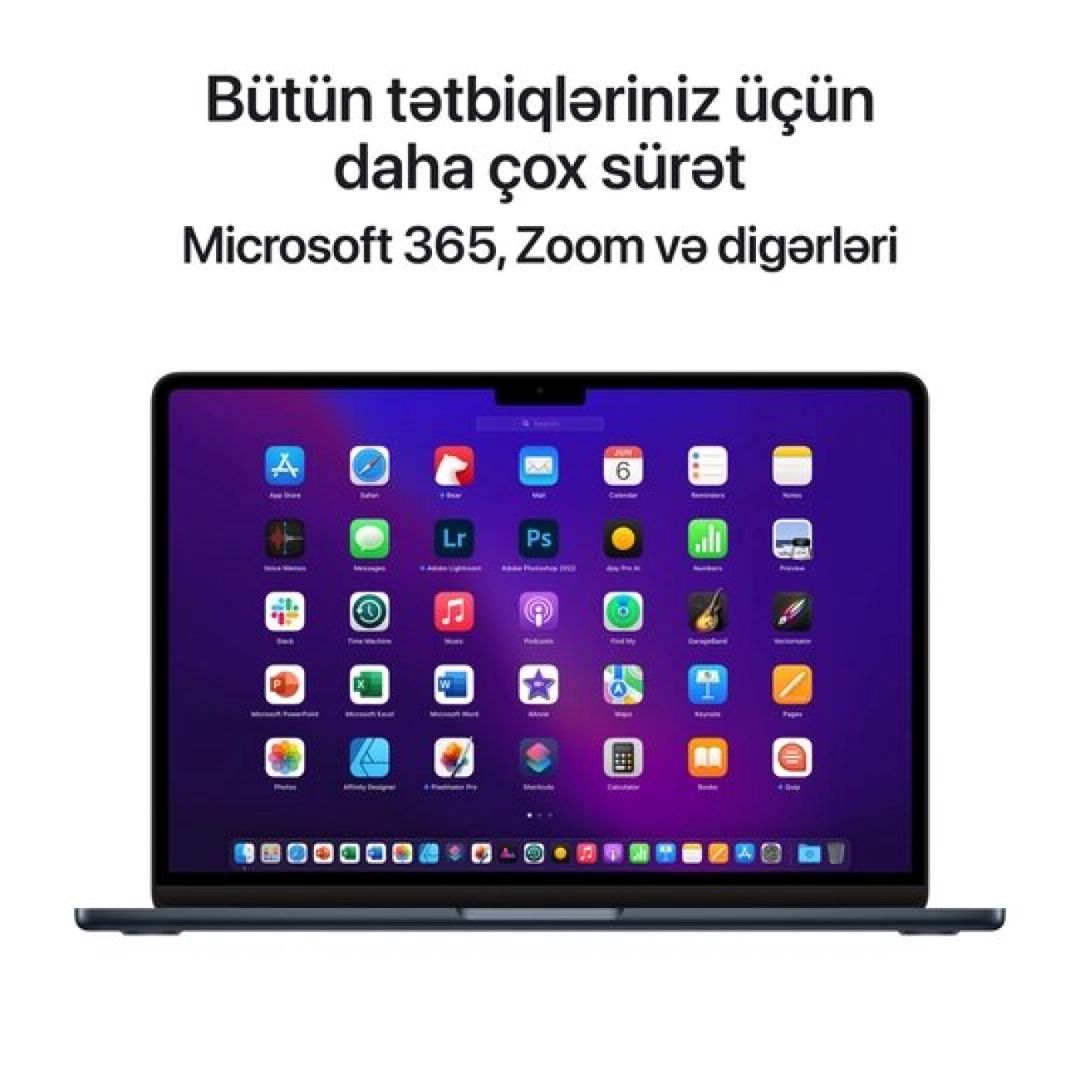 MacBook Air 13.6 Apple M2 (8C CPU/10C GPU), 8 GB, 512 GB, Gecəyarı — Noutbuklar, Bakı (4)