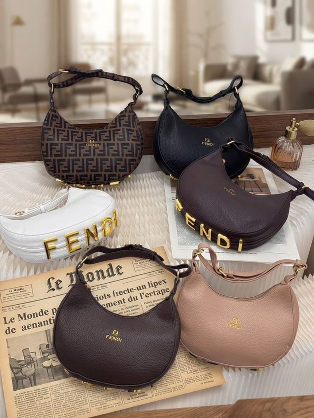 Fendi üslubunda aypara formalı çiyin çantaları - Dizayn: Zərif aypara — Çantalar, çamadanlar, cüzdanlar, Masazır (3)