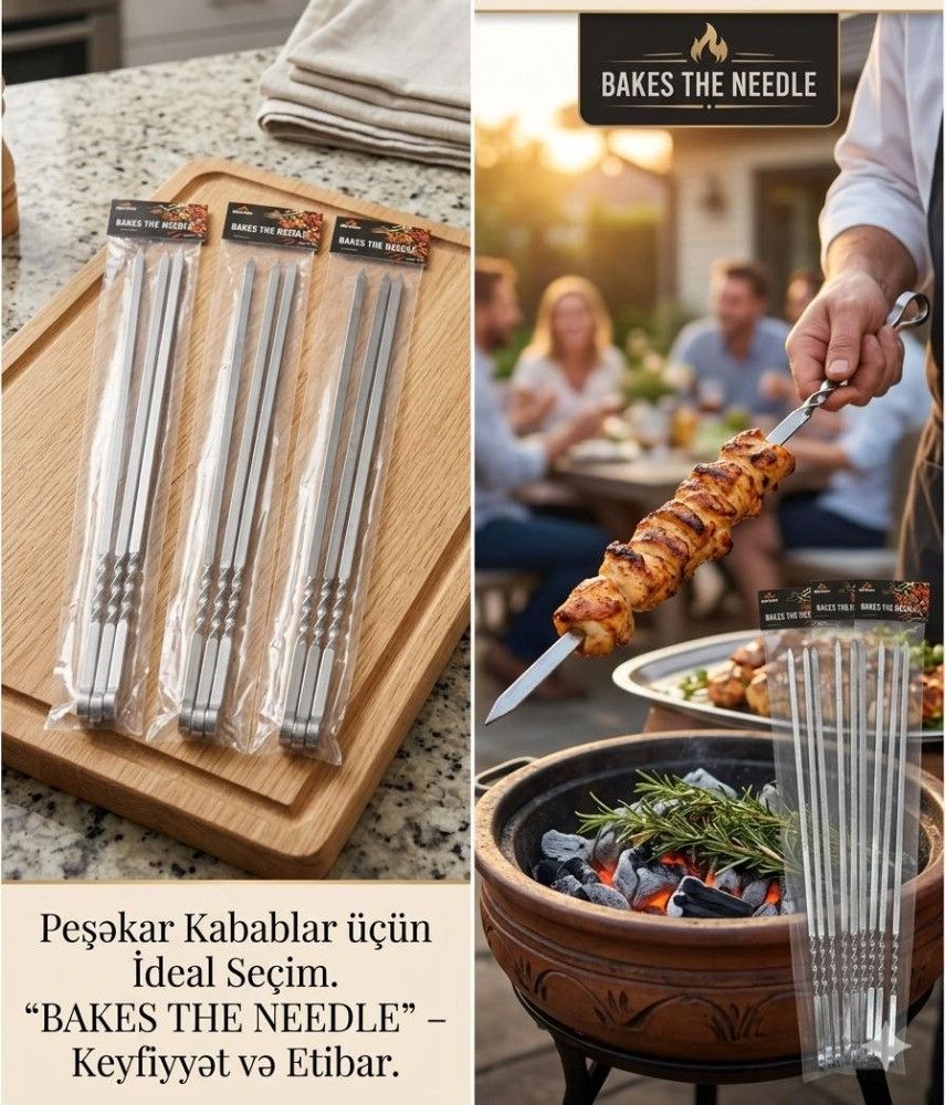 Şiş dəsti, paslanmayan polad, 3 əd — Mallar, Bakı