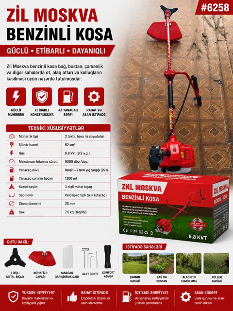 Benzinli trimmer Зил Москва 6800 Vt — 154.92 ₼ · Bakı · Mallar Benzinli trimmer Зил Москва 6800 Vt — Bakı