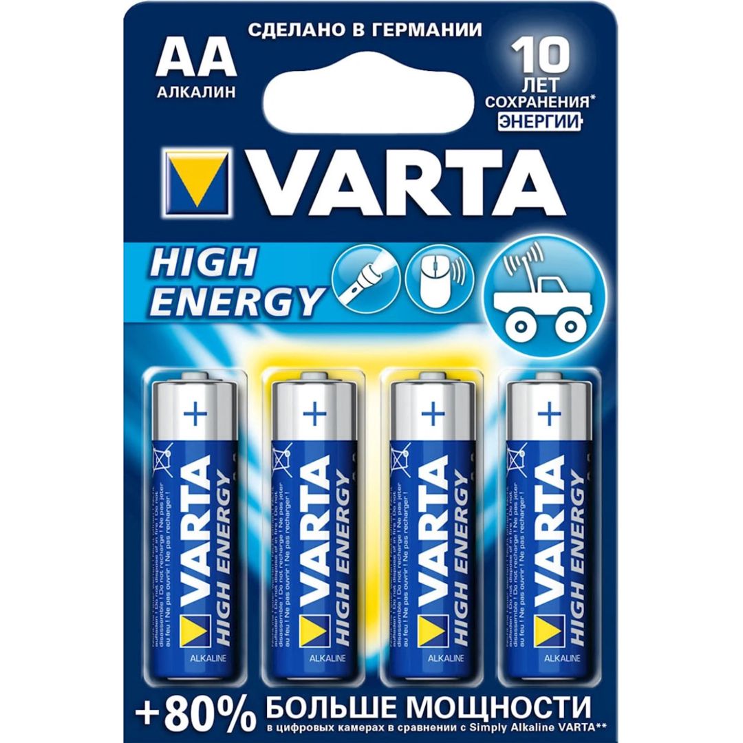 Batareya Varta High Energy 4906 AA 1.5 V, 4 əd — Batareyalar və şarj cihazları, Bakı