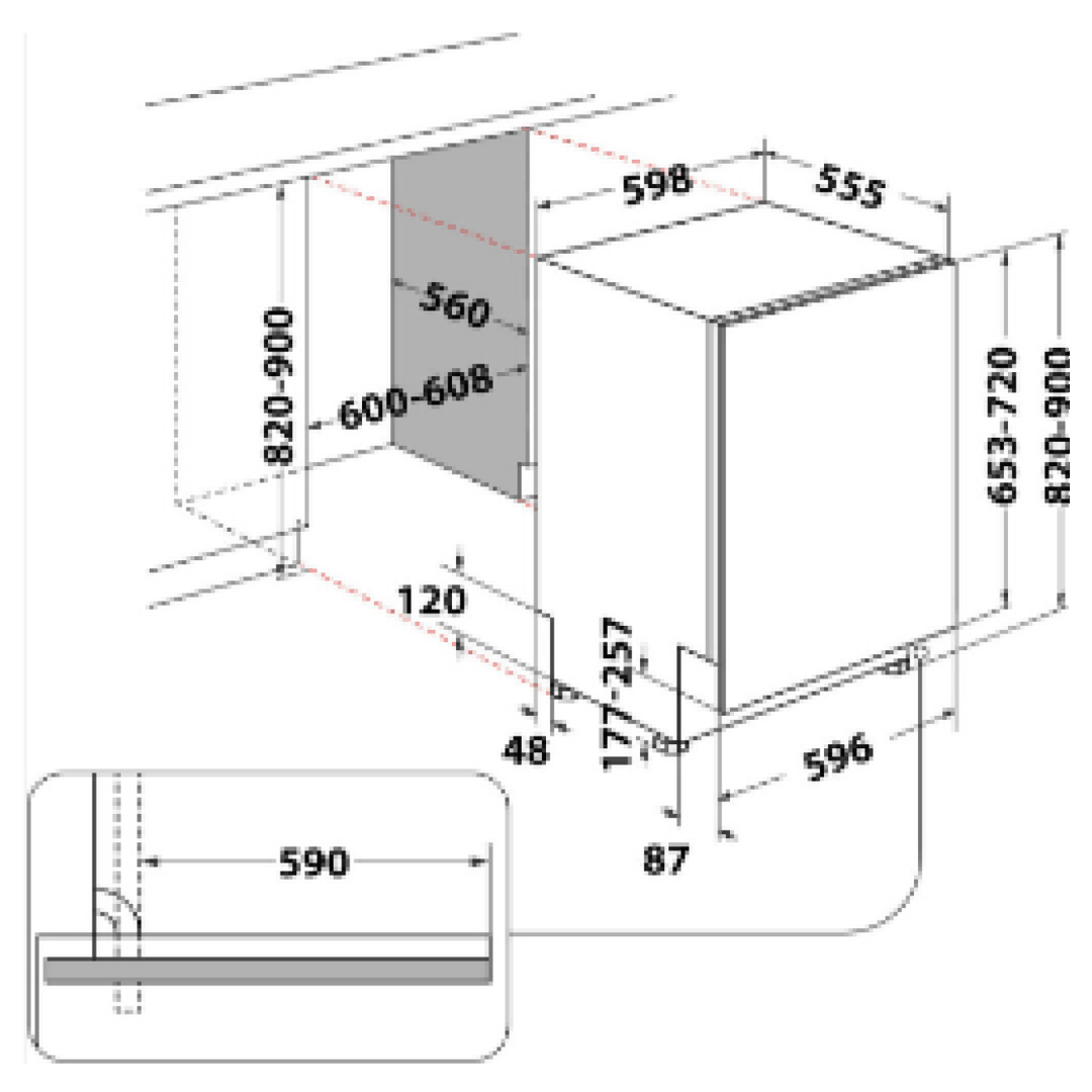 Quraşdırılmış qabyuyan maşın Whirlpool WIP 4T133 PFE — Ev texnikası, Bakı (3)