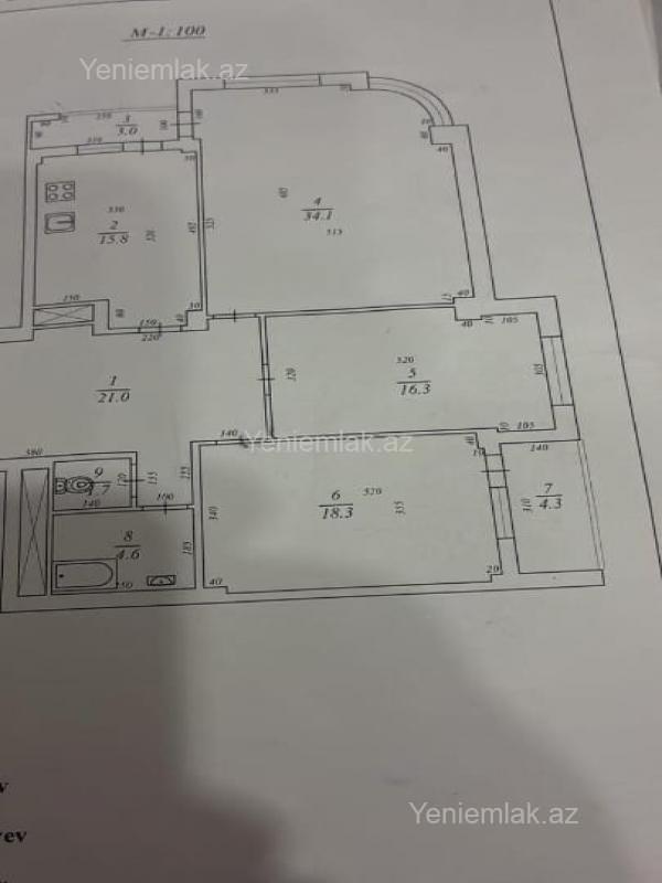 Satılır 3 otaqlı Bina evi menzil (Yeni tikili), 130 m², Nərimanov rayonu — Mənzil, Bakı (8)
