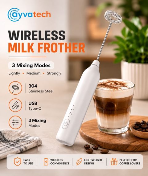 Wireless Milk Frother – USB Şarjlı Süd Köpükləndir — Bakı