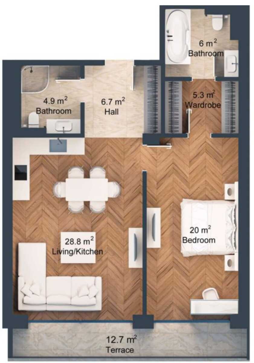 Satılır 2 otaqlı yeni tikili 99 m² — Mənzil, Bakı (4)