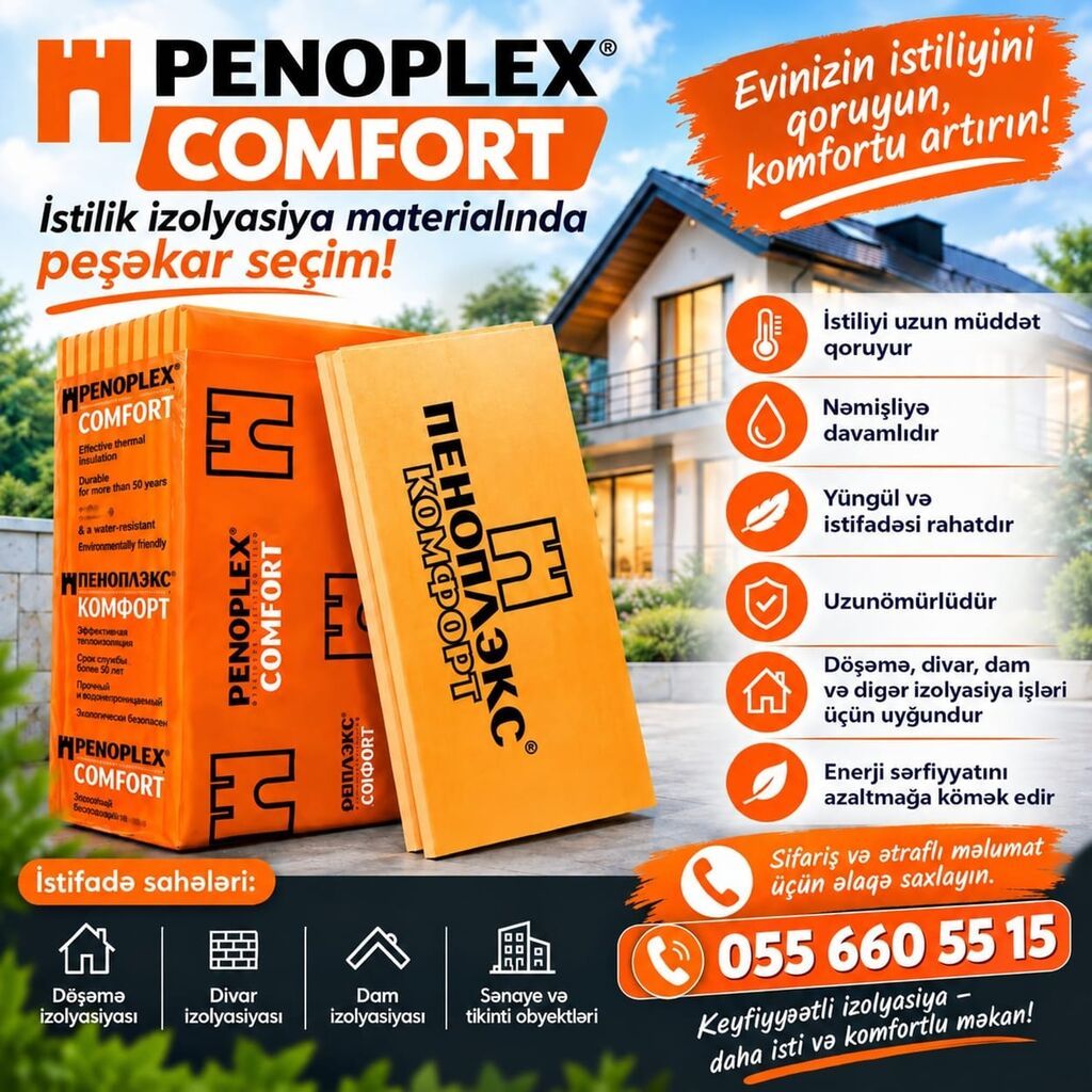Penoplex Comfort – istilik izolyasiyası üçün peşəkar seçim Məhsul — Dam örtükləri, Bakı