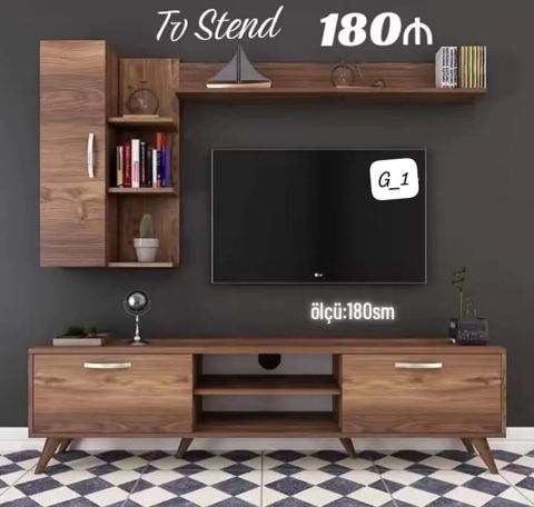Tv stend – model G_1 - Ümumi ölçü: 180 sm - Üst hissədə uzun — Masazır