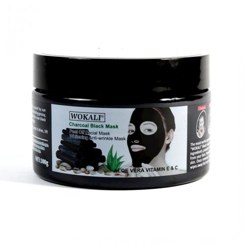 Üz üçün plyonka maska Wokali Charcoal Black Mask with Aloe Vera, Vitamin E & C 300 q — Bakı