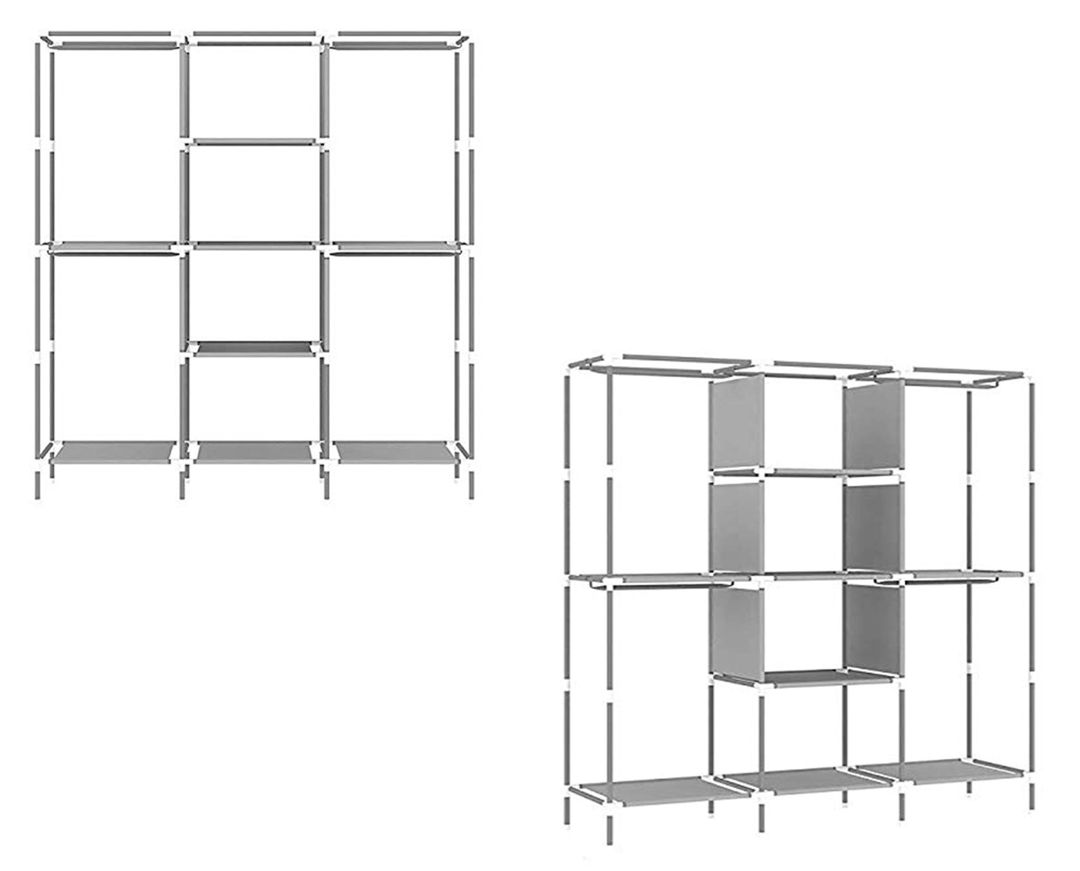 Portativ şkaf 88130A Brown, döşəməüstü, 130x45x175 sm, alüminium/plastik/polad/parça, qəhvəyi — Şkaflar, Bakı (3)
