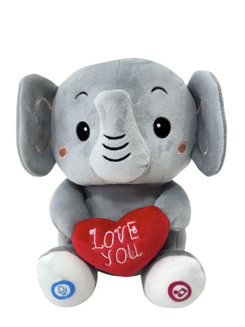 Yumşaq oyuncaq M5111 Elephant, səs effektli, boz, 3+ yaş — Bakı