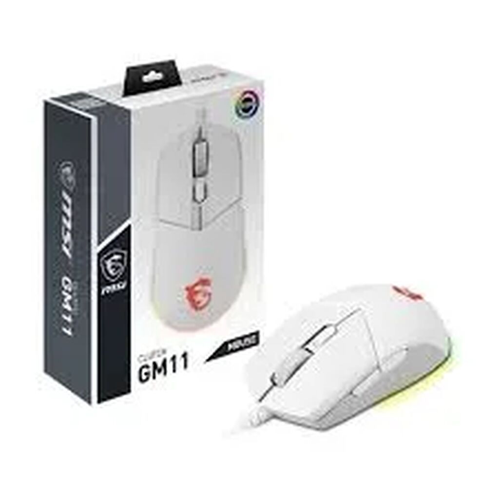 MSI Clutch GM11 White 5000 DPI RGB Simli Gaming Siçanı MSI Clutch — Klaviaturalar və siçanlar, Bakı