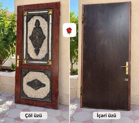 Seyf qapı satılır. Ölçüsü: 1 x 220 sm Qapının çöl üzü dekorativ — Bakı