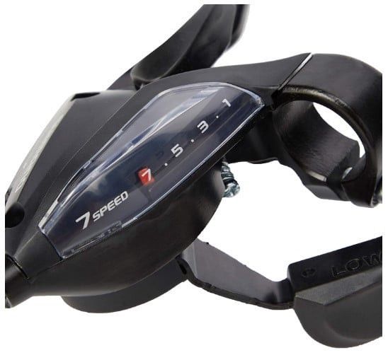 Velosiped üçün əl şifteri Shimano Bikesport 18, 7 sürət, V-əyləc və mexaniki disk əyləcləri üçün, qara — Mallar, Bakı (3)