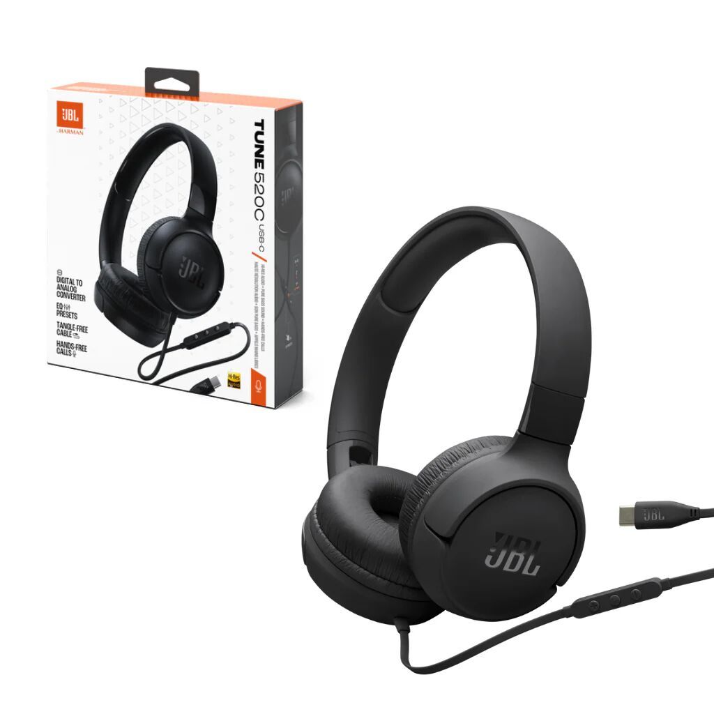 JBL Tune 520C Usb-c Wired Black – Hi-Res Audio, Pure Bass qulaqlıq — Qulaqcıqlar, Bakı (2)