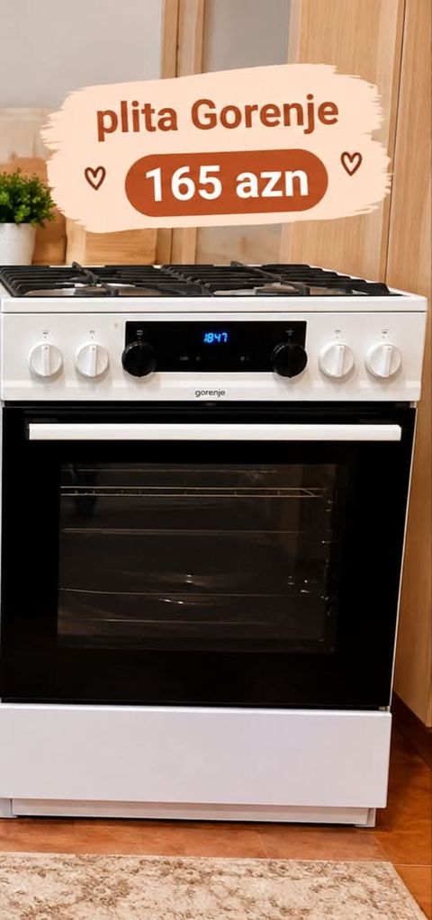 Gorenje qaz plitəsi və elektrik sobası kombinə model - 4 gözlü qaz — Bakı