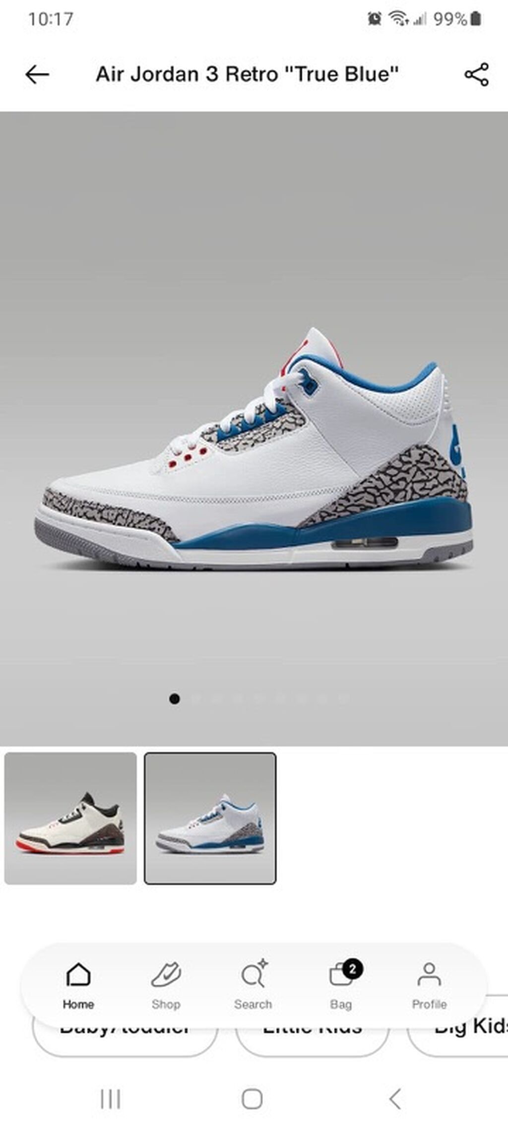 Məhsul: Air Jordan 3 Retro “True Blue” kişinin krossovkası - Rəng — Krossovkalar, Bakı (2)