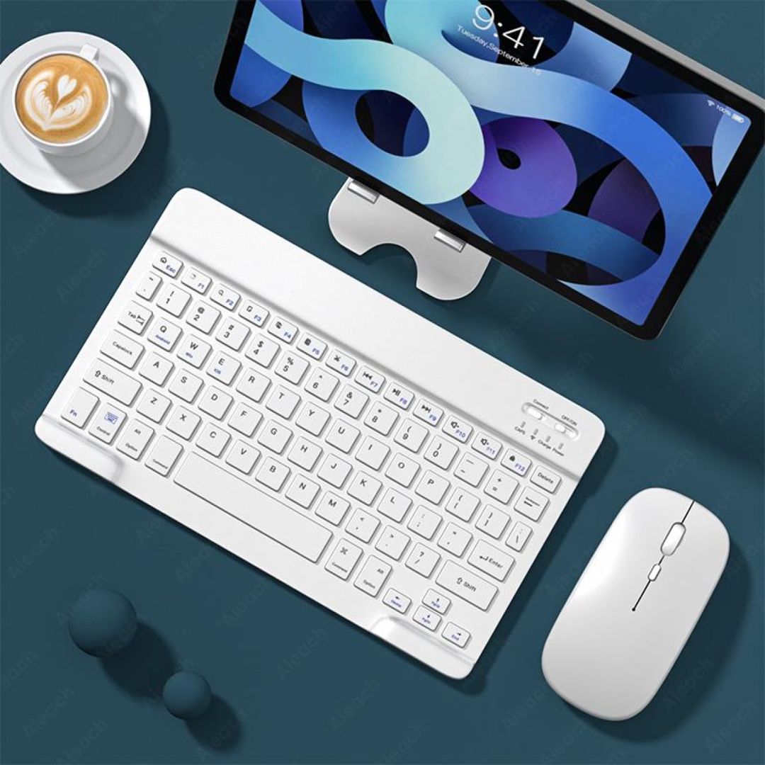Smartfonlar və planşetlər, Android, iOS üçün siçan ilə simsiz Bluetooth klaviatura — Klaviaturalar və siçanlar, Bakı (4)