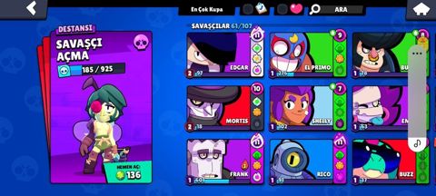 Brawl Stars oyun hesabı – geniş döyüşçü kolleksiyası - Ümumi: 61/107 — Bakı