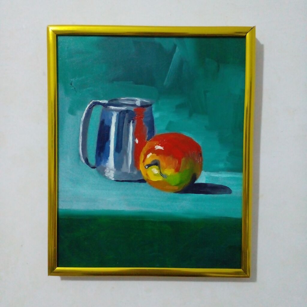 Rəsm lövhələri – orijinal əl işləri, qızılı çərçivə ilə 17x34 sm — Şəkillər, plakatlular və çərçivələr, Saray (5)