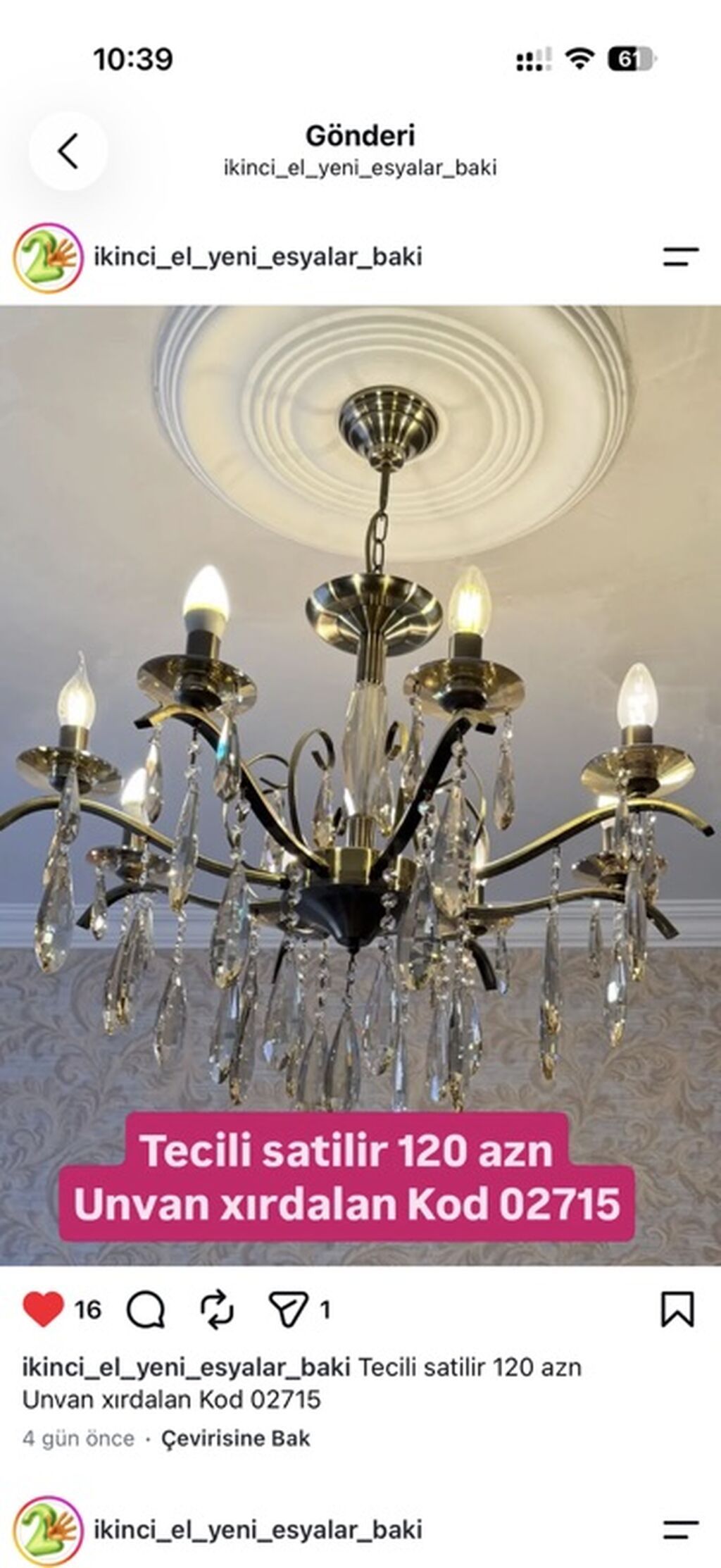 Çılçıraq, 8 lampa, Xrustal — Tavan is?qlar? v? cilc?raqlar, Xırdalan
