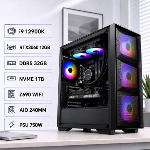 Masaüstü kompüter i9 12900K RTX3060 64GB DDR5 — Computers & Laptops