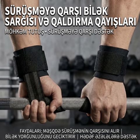 Sürüşməyə qarşı bilək sarğısı və qaldırma qayışları - Güclü tutuş — 10 ₼ · Digah · Fitness və yoqa Sürüşməyə qarşı bilək sarğısı və qaldırma qayışları - Güclü tutuş — Digah