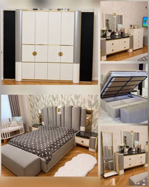 *3200₼ Yataq mebeli Satılır*‼ 5ay evvel 4500alınıb az — Уктоочу бөлмө эмерек топтомдору