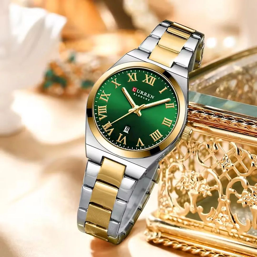 Qol saatı Curren 9095 Silver/Gold/Green — Mallar, Bakı (2)