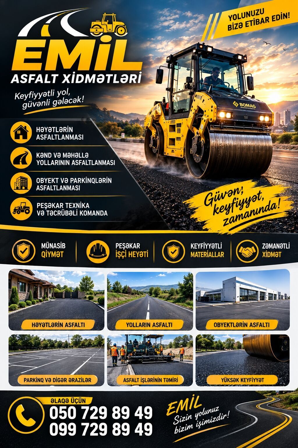 Emil Asfalt Xidmətləri – Yolunuzu bizə etibar edin Təklif olunan — Tikinti xidmətləri, Digah