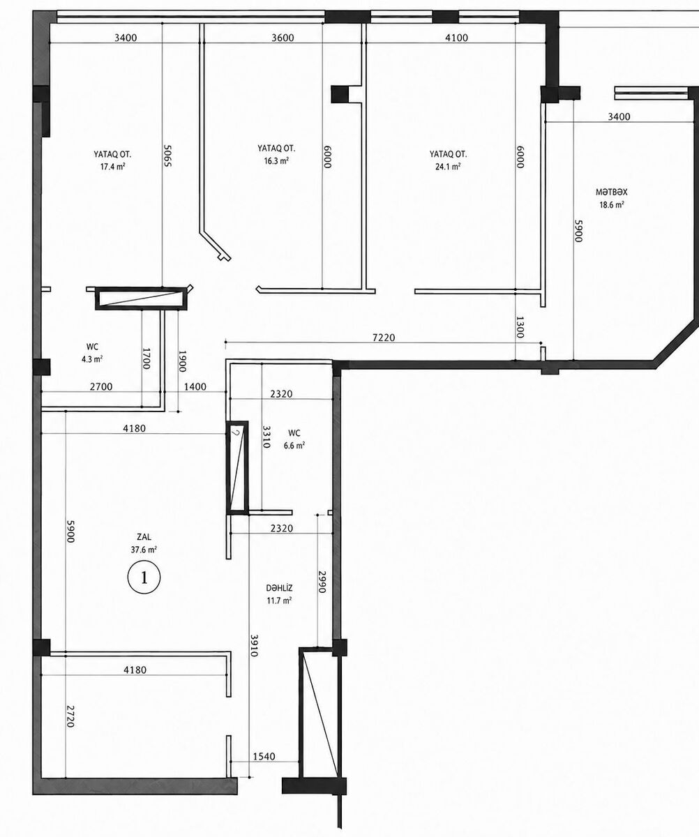 Satılır 4 otaqlı yeni tikili 175 m² — Mənzil, Bakı (5)