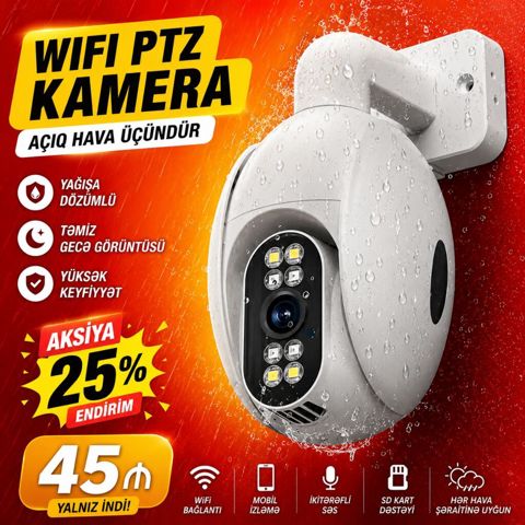 Wifi ptz kamera. Super qiymət Yağışa dözümlü və çox — Lənkəran
