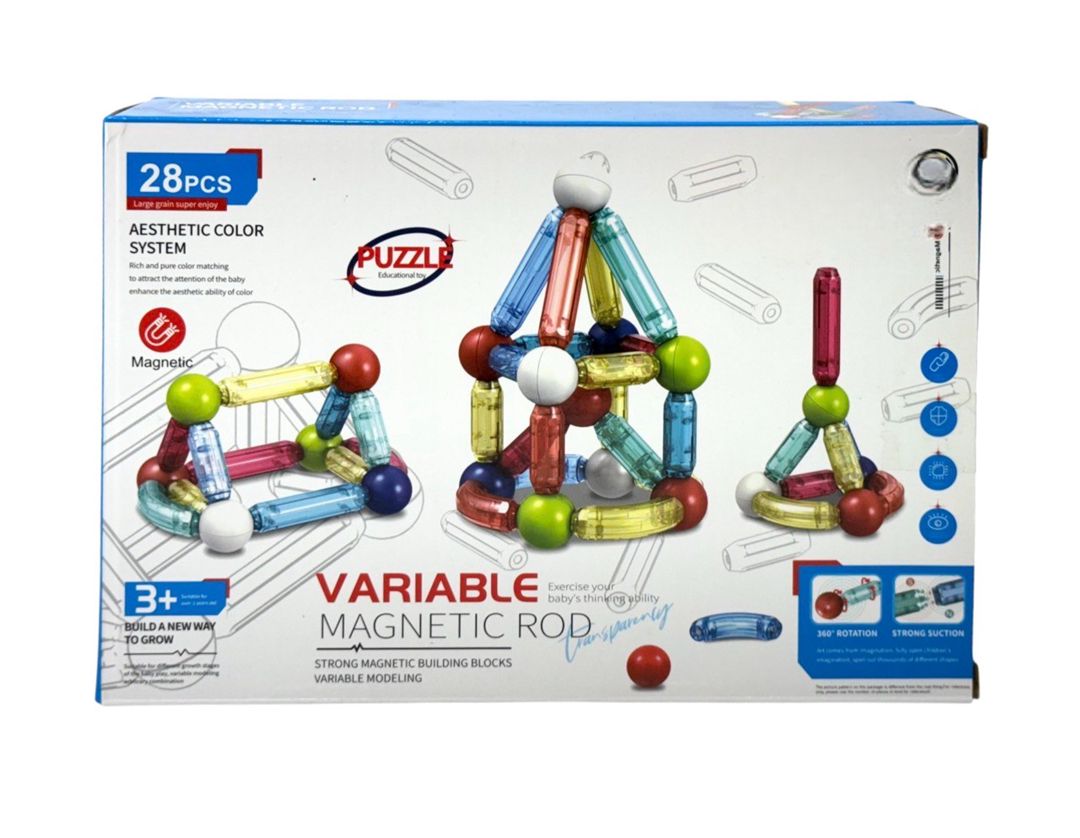 Maqnit konstruktor Jiazhi Toys Variable Magnetic Rod, 28 əşya, 3+ yaş — Mallar, Bakı