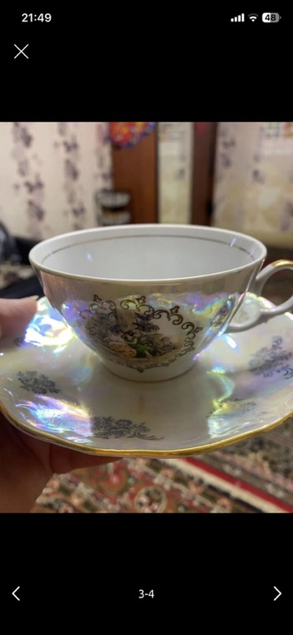 Çay dəsti, rəng - Ağ, Farfor — Süfrə qabı, Digah