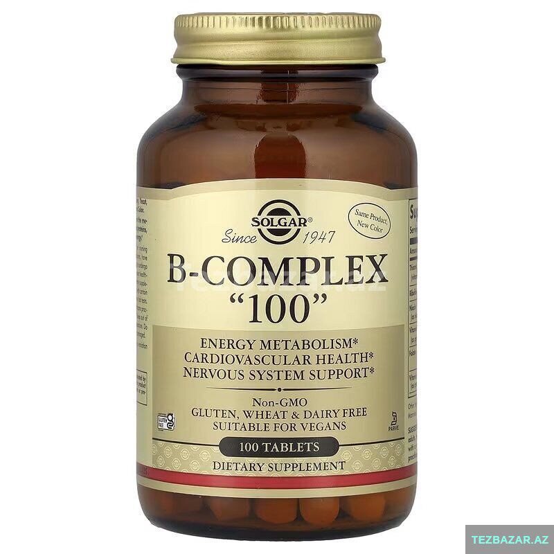 Solgar B-complex "100" Vitamin B (Amerika vitamin) — Gözəllik və səhiyyə, Bakı (2)